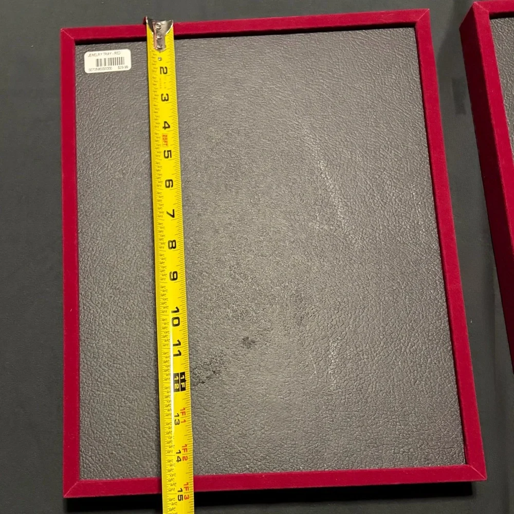 Red Velvet Flat Jewelry Stackable Storage Trays Gently Used Large Pair‎